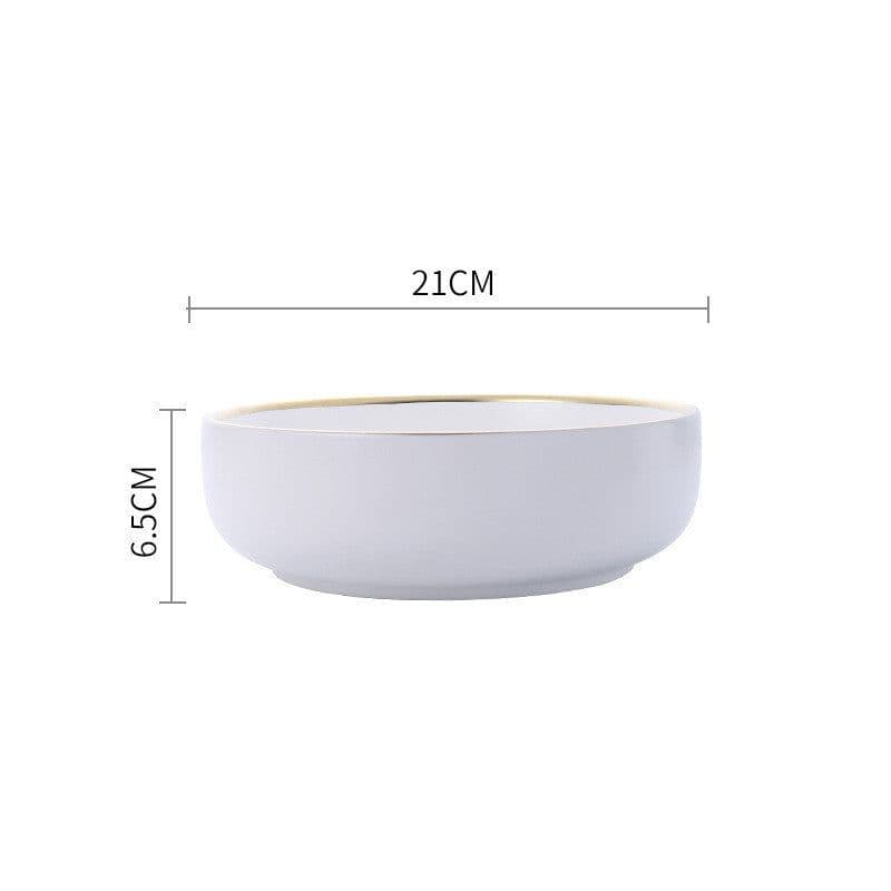 image-Big Soup Bowl Rice Bowl About Household Ceramic Plate