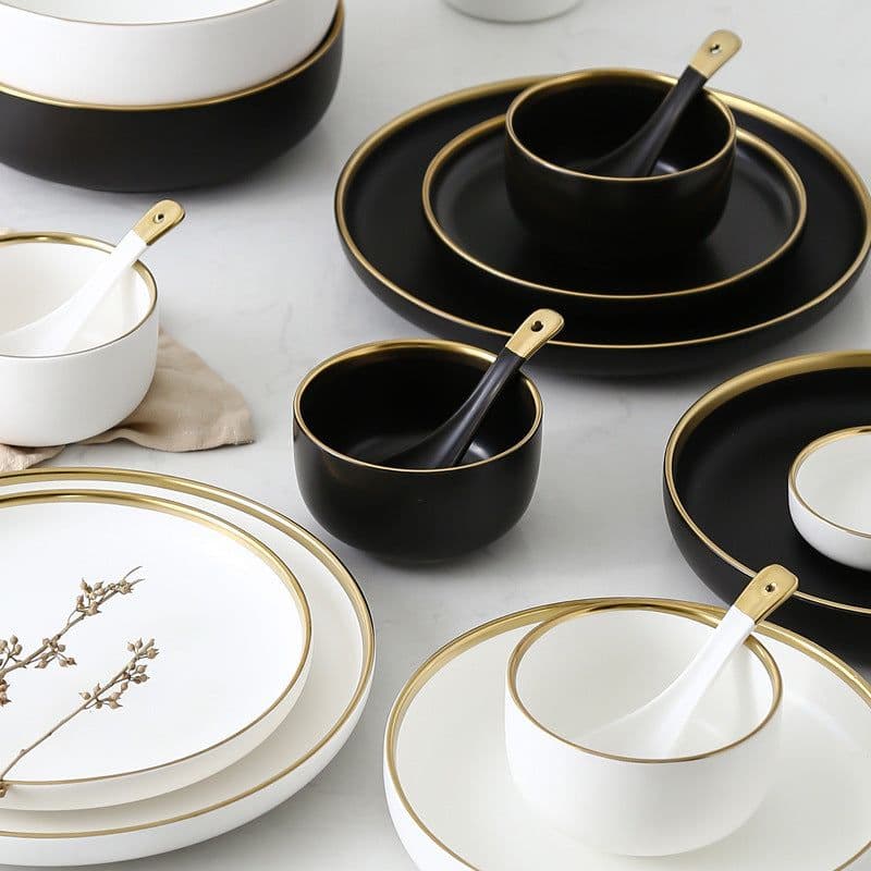 image-Big Soup Bowl Rice Bowl About Household Ceramic Plate