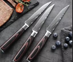 image-Color Wooden Handle Steak Knife Stainless Steel Western Kitchen Knives Kitchen Fruit Knife