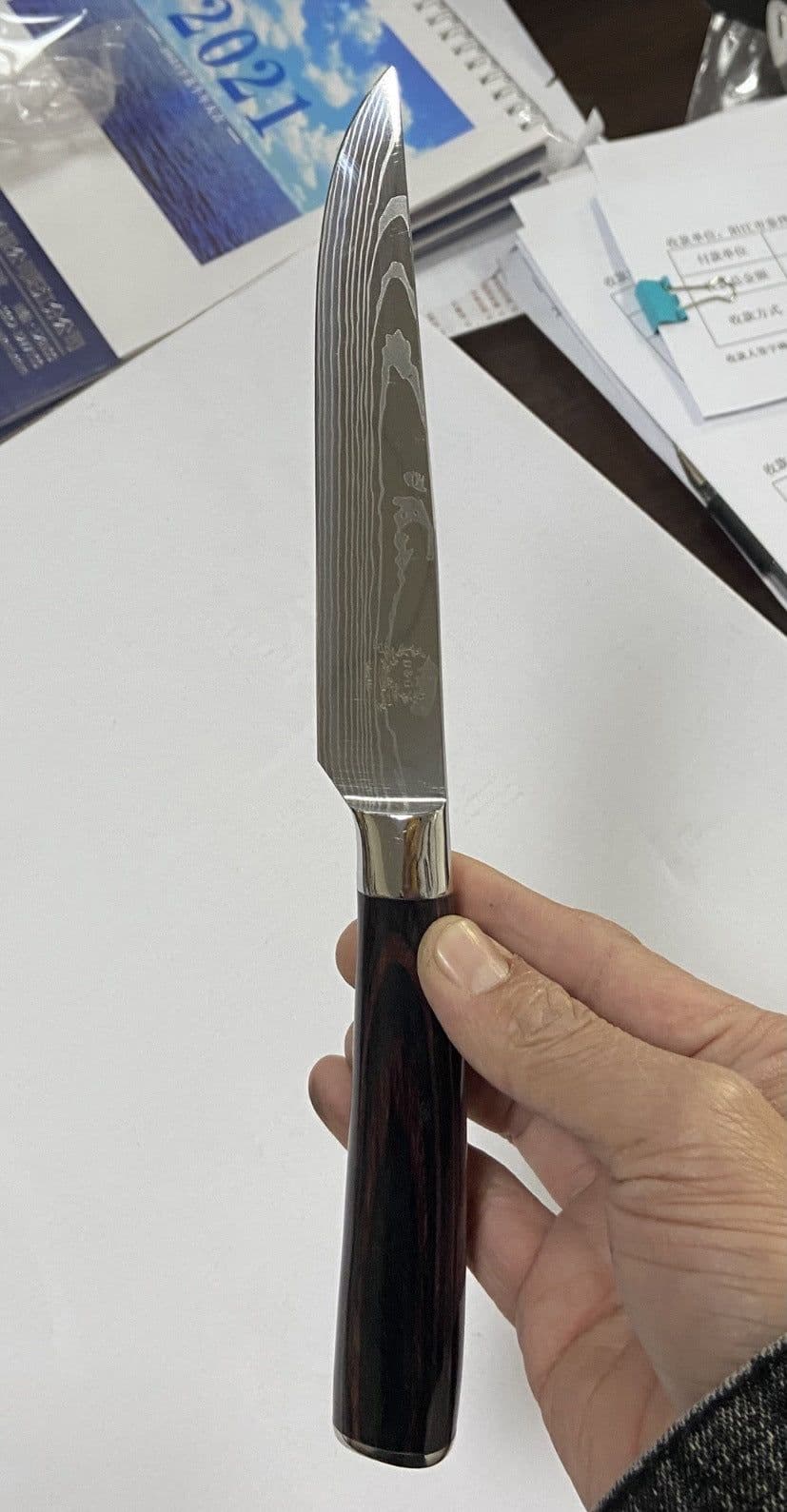 image-Color Wooden Handle Steak Knife Stainless Steel Western Kitchen Knives Kitchen Fruit Knife