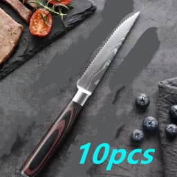image-Color Wooden Handle Steak Knife Stainless Steel Western Kitchen Knives Kitchen Fruit Knife