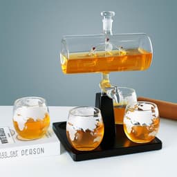 image-Glass Sailing Wine Bottle Borosilicate Glass Wine Container