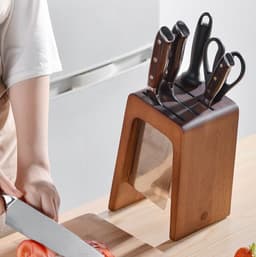 image-Raw And Cooked Classification Knife Holder Rack Multifunctional Household Knife Holder Knife Holder Knife Storage Rack Knife Holder Kitchen Supplies