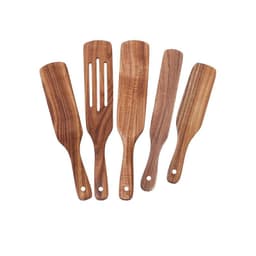image-Acacia Teak Spatula Cooking kitchen Utensil Set Wooden Spurtles