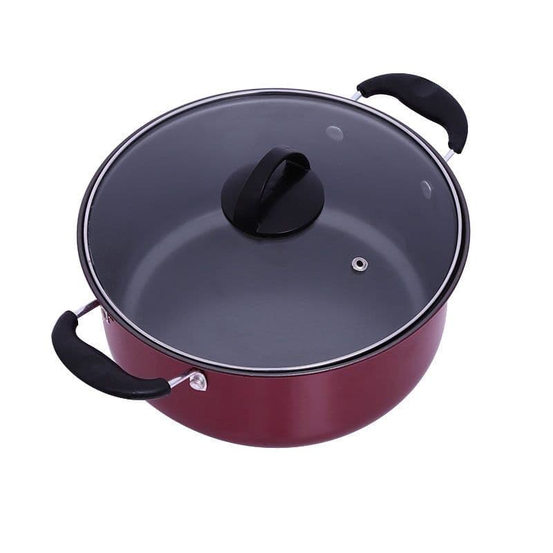image-Factory Direct Sale Cookware Set Hao Li Three-Piece Cookware Non-Stick Pan Wok Soup Pot Frying Pan Gift Set Wholesale
