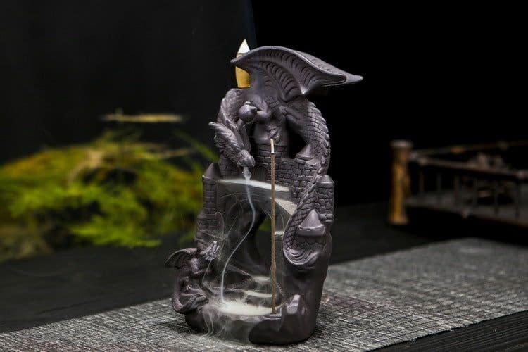 image-Double Dinosaur Castle Spit Fog Incense Backflow Incense Burner
