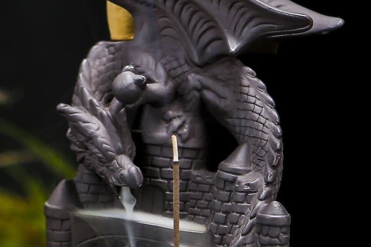 image-Double Dinosaur Castle Spit Fog Incense Backflow Incense Burner