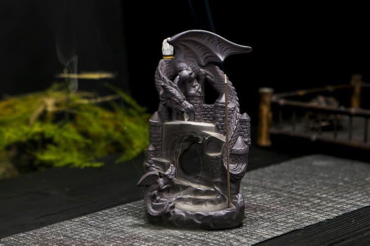 image-Double Dinosaur Castle Spit Fog Incense Backflow Incense Burner
