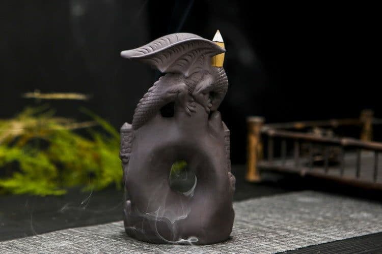 image-Double Dinosaur Castle Spit Fog Incense Backflow Incense Burner