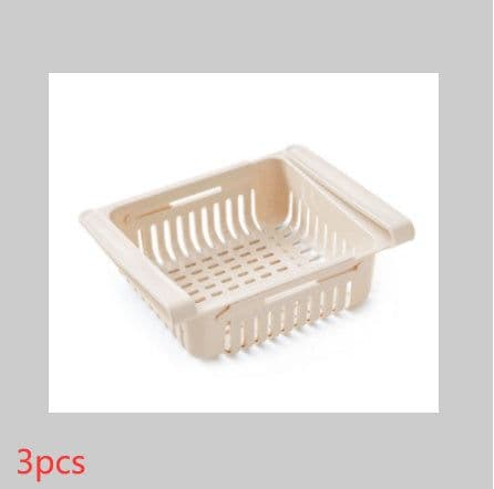 image-Refrigerator Telescopic Storage Basket Refrigerator Drawer Storage Rack Freshness Preservation Box Freezing Box Storage Rack