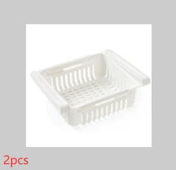 image-Refrigerator Telescopic Storage Basket Refrigerator Drawer Storage Rack Freshness Preservation Box Freezing Box Storage Rack