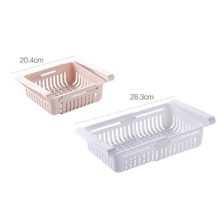image-Refrigerator Telescopic Storage Basket Refrigerator Drawer Storage Rack Freshness Preservation Box Freezing Box Storage Rack