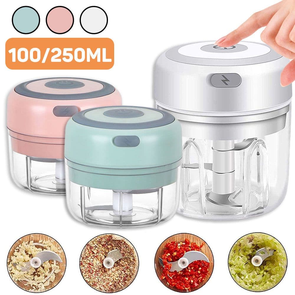 image-Mini Electric Garlic Chopper USB Charging Ginger Masher Machine Sturdy Durable Chili Vegetable Crusher Kitchen Tool