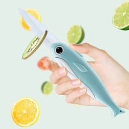 image-Ceramic Knife Folding Fruit Knife Portable Knife Fish Bird Knife Student Portable Mini Peeling Fruit Knife