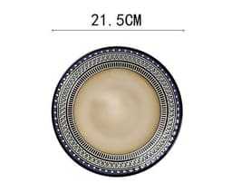 image-European Ceramic Tableware Set Relief Steak Plate Salad Bowl Rice Bowl Western Restaurant Fish Plate Cup