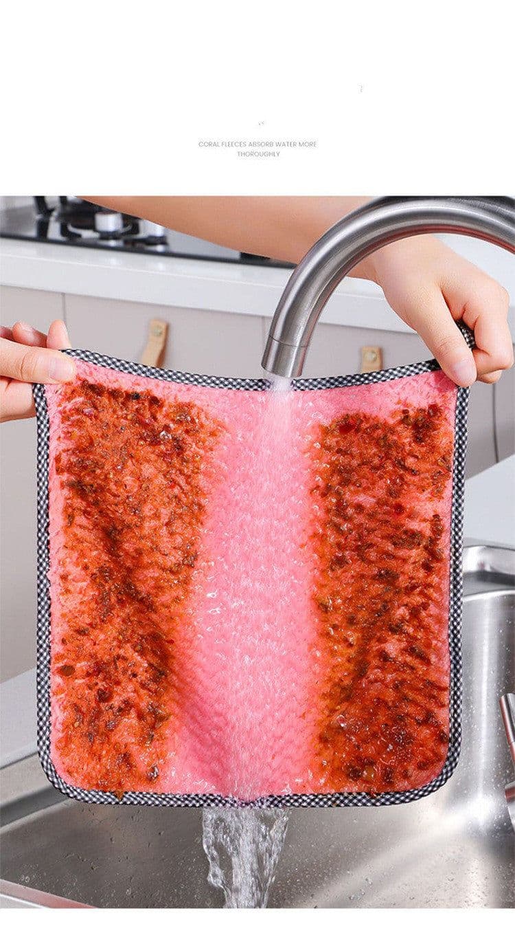 image-Kitchen Non-stick Oil Thickened Absorbent Rag Dish Towel