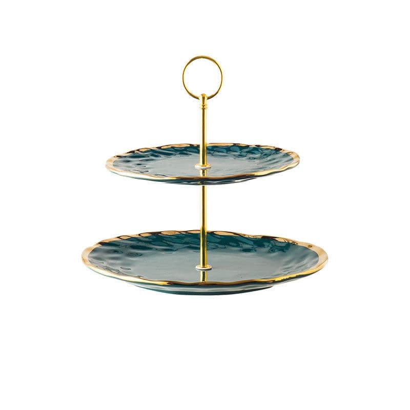 image-Nordic Minimalist Home Phnom Penh Creative Ceramic Skewer Double-Layer Fruit Plate