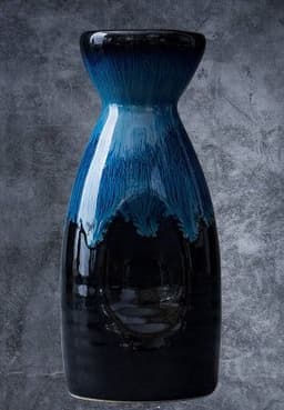 image-Vintage Japanese Ceramic Pot Liquor Glass 1 Jar 4 Cups Home Bar Sake White Glass Bottle