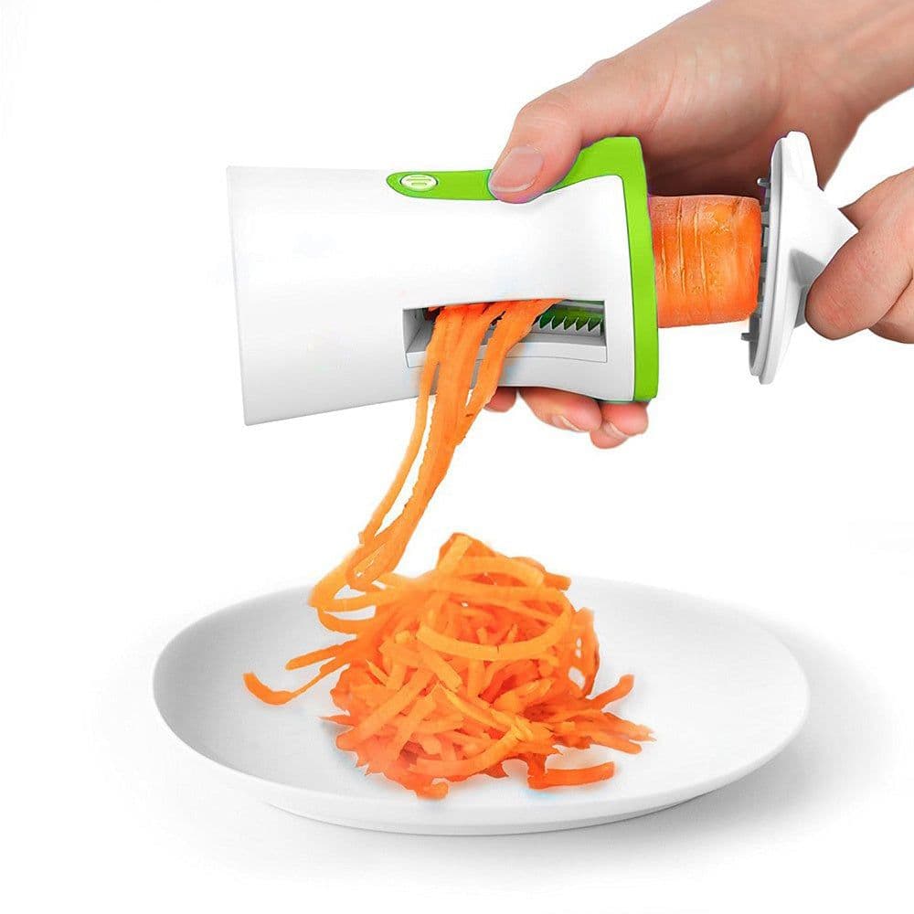 image-Portable screw machine vegetable slicer handheld screw machine peeler spiral slicer stainless steel potato spaghetti zucchini