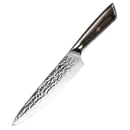 image-Chef'S Knife 8 Inch Household Color Wooden Handle Forged Hammered Stainless Steel Slicing Knife Kitchen Knives