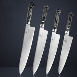 image-Sanding Texture Colored Wooden Handle Master Chef's Knife Slicing Knife Kitchen Knife Fruit Knife
