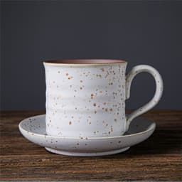 image-Japanese Retro Ceramic Coffee Cup And Saucer Set Creative Souvenir Cup Afternoon Tea Mug Stoneware Coffee Cup