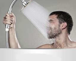 image-Shower Head 6inch Pressurized Hand-held Overhead Universal Shower Head Shower Set