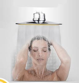 image-Shower Head 6inch Pressurized Hand-held Overhead Universal Shower Head Shower Set