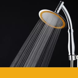 image-Shower Head 6inch Pressurized Hand-held Overhead Universal Shower Head Shower Set