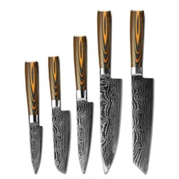 image-Mascus Knife Set, Laser Grain Stainless Steel Kitchen Knife, 6-piece Set