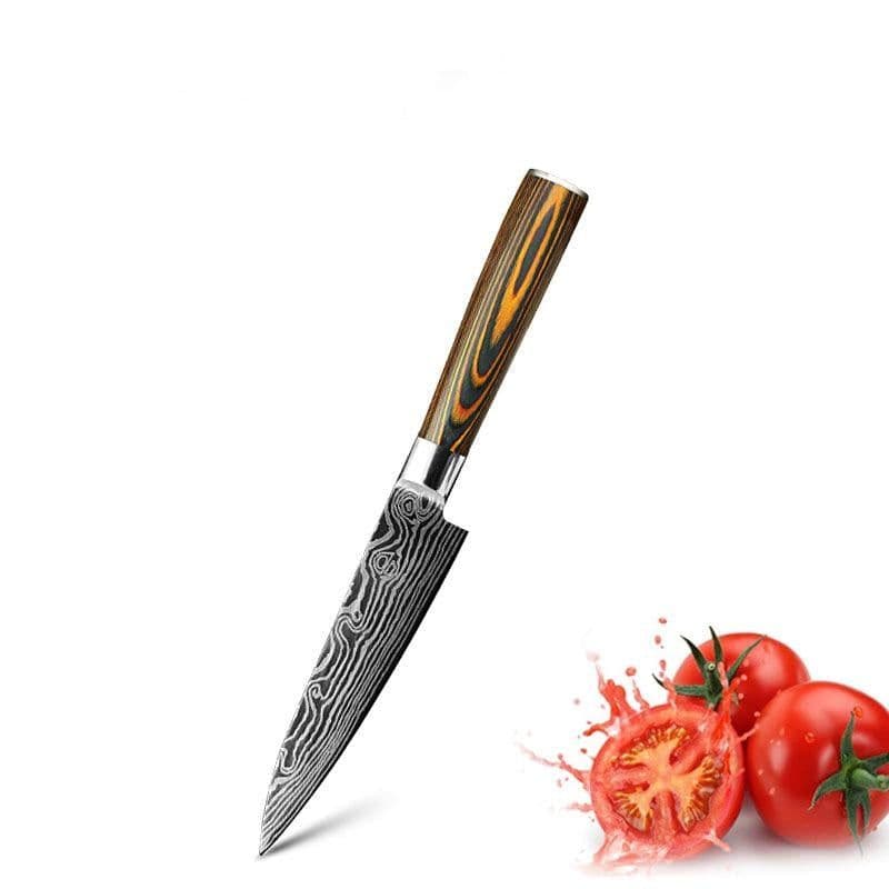 image-Mascus Knife Set, Laser Grain Stainless Steel Kitchen Knife, 6-piece Set