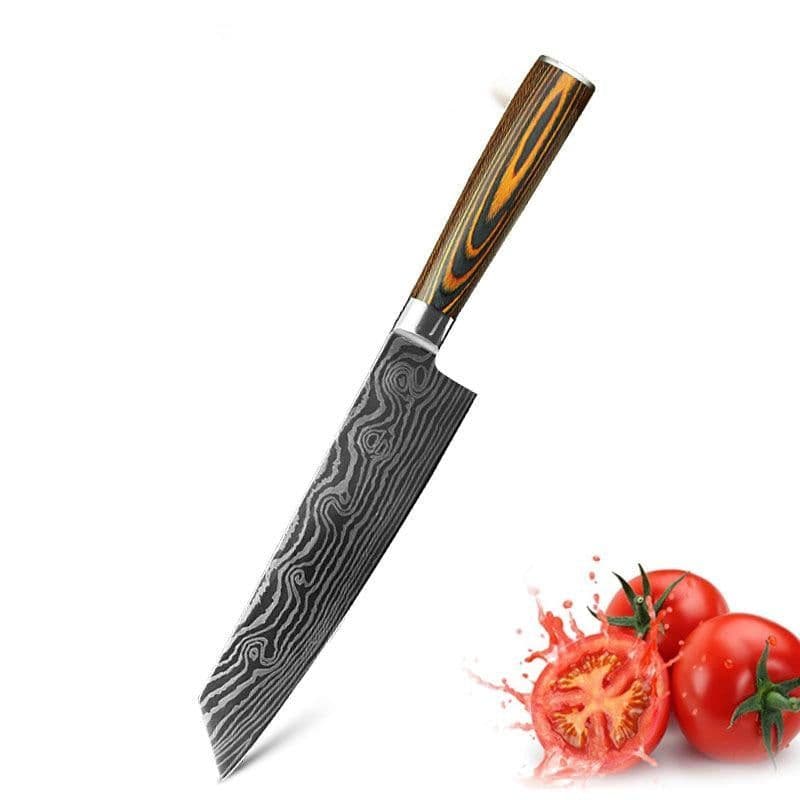 image-Mascus Knife Set, Laser Grain Stainless Steel Kitchen Knife, 6-piece Set