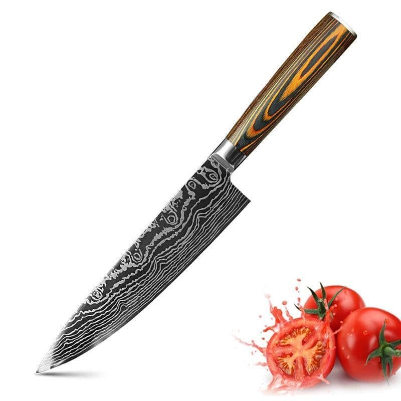 image-Mascus Knife Set, Laser Grain Stainless Steel Kitchen Knife, 6-piece Set