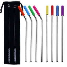 image-Straw Silicone Cover Food Grade Stainless Steel Straw