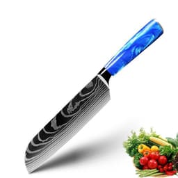 image-Household Chef Knife Knife Set With Light Blue Resin Handle