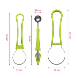 image-Three-in-one Stainless Steel Multi-purpose Fruit Ball Excavator Spoon Portable Digging Kitchen Tool Summer Party