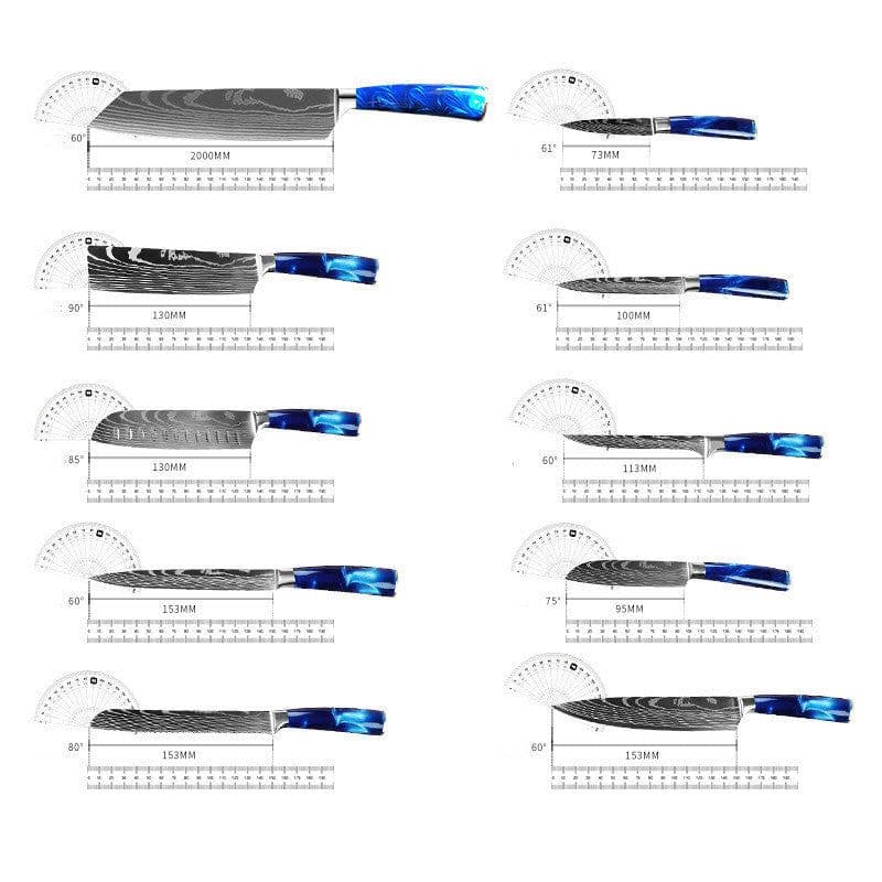 image-Kitchen Multi-purpose Resin Handle Knife Set