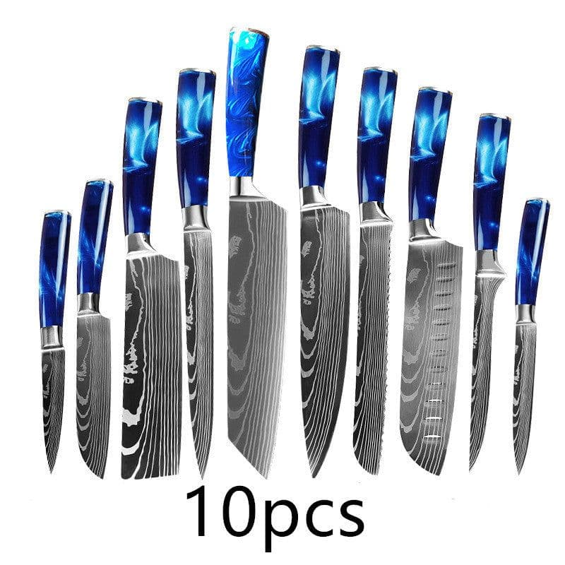 image-Kitchen Multi-purpose Resin Handle Knife Set