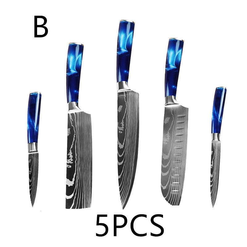 image-Kitchen Multi-purpose Resin Handle Knife Set