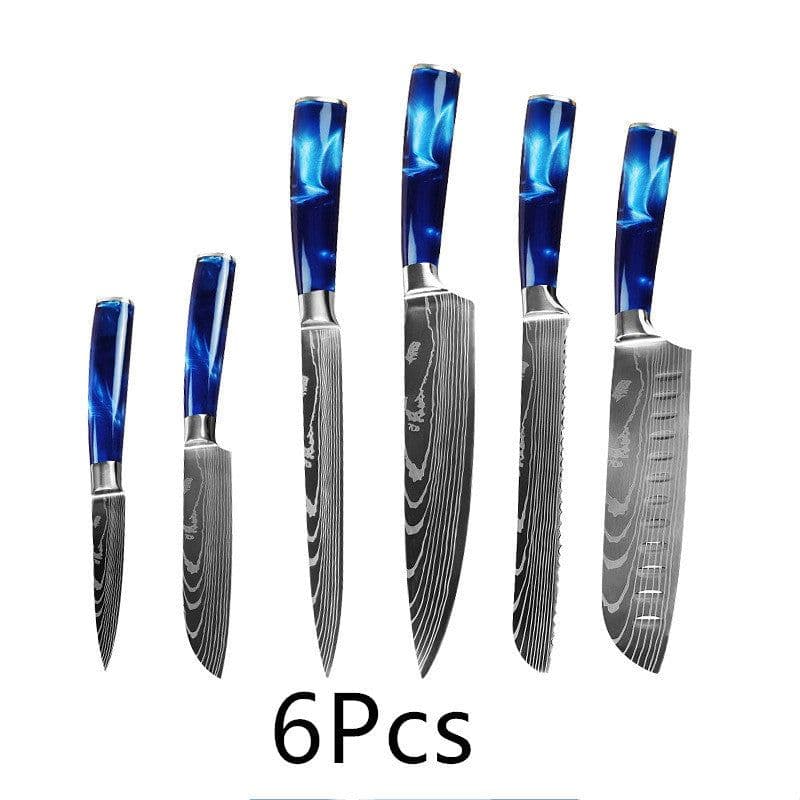 image-Kitchen Multi-purpose Resin Handle Knife Set