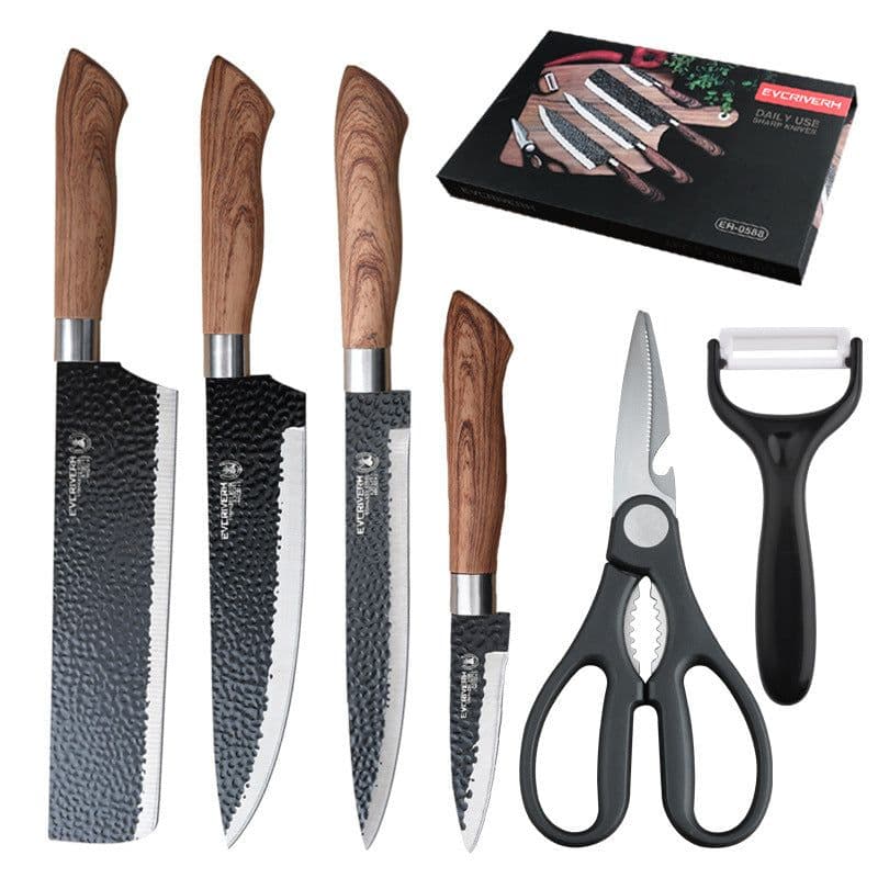 image-Stainless Steel Black Blade Gift Set Knife Kitchen Knives