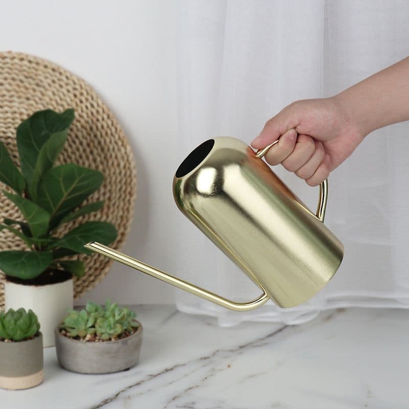 image-Stainless Steel Long-mouth Flower Watering Pot Gardening Watering Pot