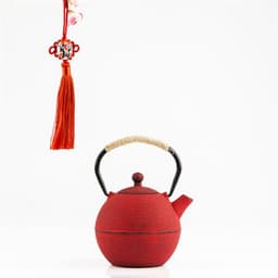 image-Red And Yellow Iron Kettle 680ml 0.7 Liter Iron Kettle Restaurant Hotel Fashion Tea Set