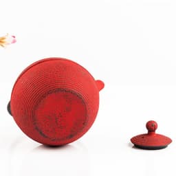image-Red And Yellow Iron Kettle 680ml 0.7 Liter Iron Kettle Restaurant Hotel Fashion Tea Set