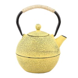 image-Red And Yellow Iron Kettle 680ml 0.7 Liter Iron Kettle Restaurant Hotel Fashion Tea Set