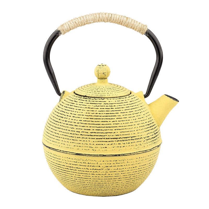 image-Red And Yellow Iron Kettle 680ml 0.7 Liter Iron Kettle Restaurant Hotel Fashion Tea Set