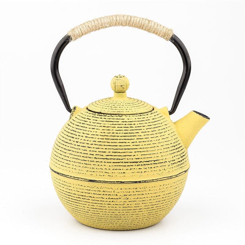 image-Red And Yellow Iron Kettle 680ml 0.7 Liter Iron Kettle Restaurant Hotel Fashion Tea Set