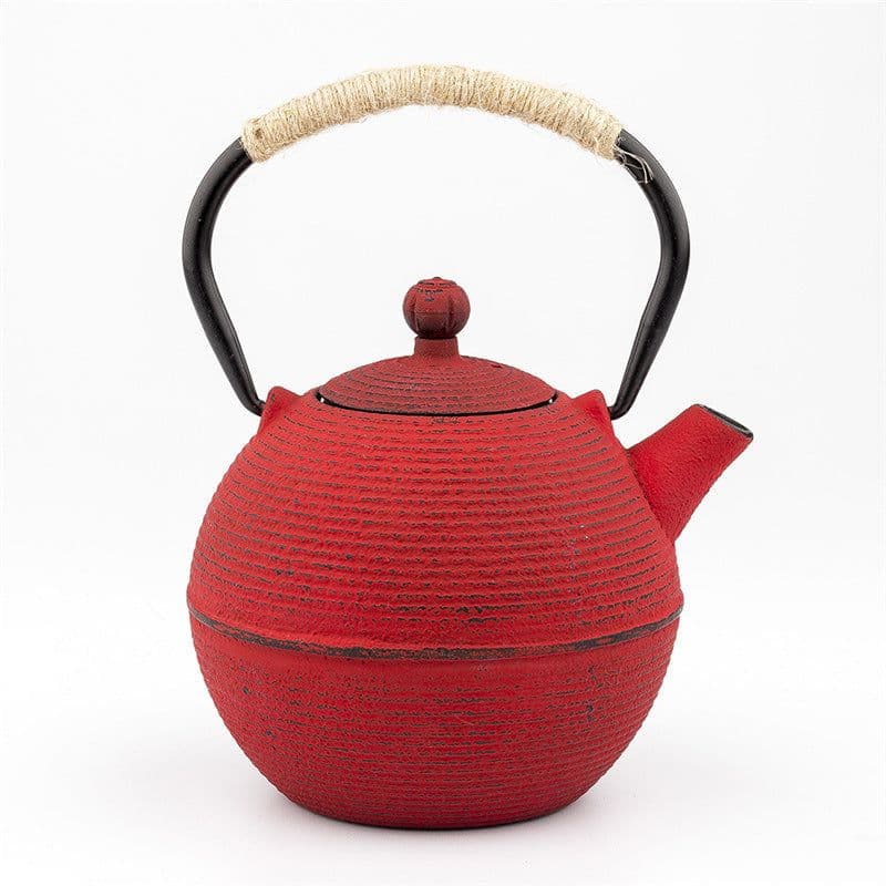 image-Red And Yellow Iron Kettle 680ml 0.7 Liter Iron Kettle Restaurant Hotel Fashion Tea Set