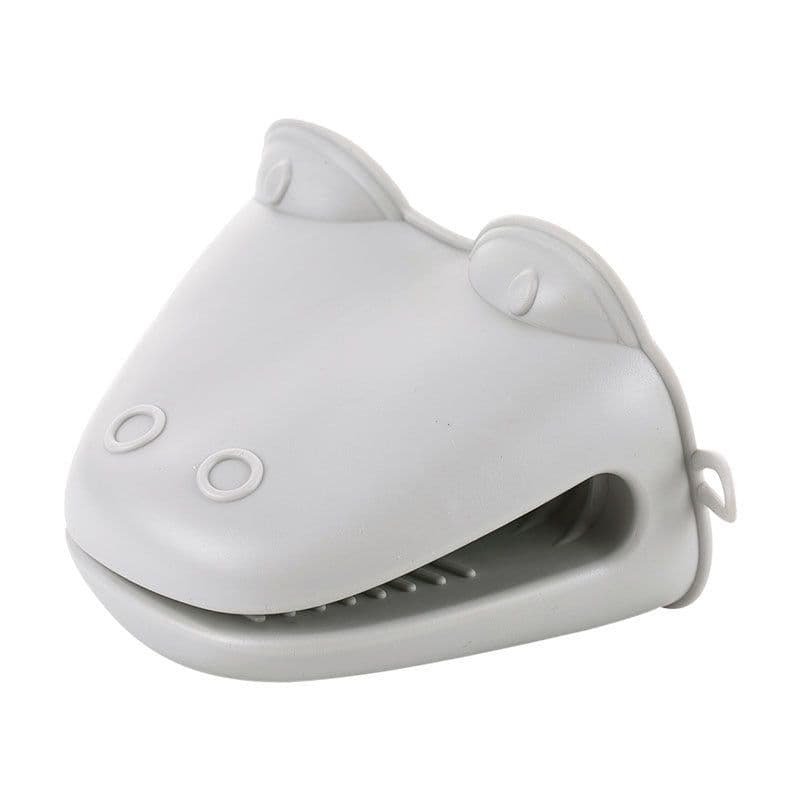 image-Thickened Oven Gloves High Temperature Resistant Cartoon Hippo Silicone Hand Clip