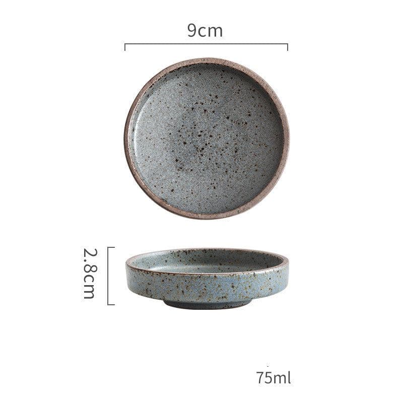 image-Retro Style Creative Ceramic Tableware Household Restaurant Clay Dishes Dishes Rice Bowls Sauces Dessert Dishes Flavor Dishes